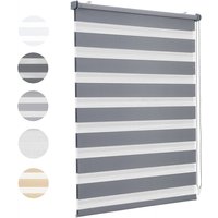 Sekey Doppelrollo 70x120cm Dunkelgrau Duo Rollo Klemmfix ohne Bohren Zebrarollo Fensterrollo Klemmrollo Seitenzugrollo Rollos Jalousie Faltrollo für von SEKEY