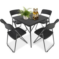 Gartengarnitur Set, Garten-Essgruppe 4 Personen, Balkonset Balkonmöbel Set 4 Stühle mit Tisch, Klappbar Gartentisch mit Stühlen Set Terrassenmöbel Gartengarnitur Set, Garten-Essgruppe 4 Personen, Balkonset Balkonmöbel Set 4 Stühle mit Tisch, Klappbar Gartentisch mit Stühlen Set Terrassenmöbel von SEKEY