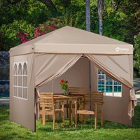 Sekey - Pavillon 3 x 3 m mit 4 Seitenteile, Faltpavillon Pop Up Pavillon Faltbar - mit 6 Sandsäcke - Wasserdicht Stabil Winterfest, Taupe von SEKEY