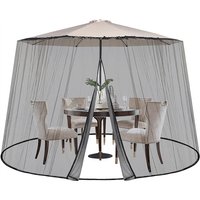 Verstellbares Moskitonetz für 250-300 cm Sonnenschirme Pavillon, Insektenschutz mit 2 Türen, Fliegengitter Mückennetz für Sonnenschirm, 2,5 m Höhe, von SEKEY