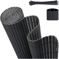 Sichtschutzmatte pvc Sichtschutzzaun Gartenzaun, Doppelte Verstärkung, Anthrazit / 0,90 x 3 m - Sekey von SEKEY