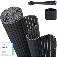 Sekey - Sichtschutzmatte pvc Sichtschutzzaun Gartenzaun, Doppelte Verstärkung, Anthrazit / 1,60 x 3 m von SEKEY