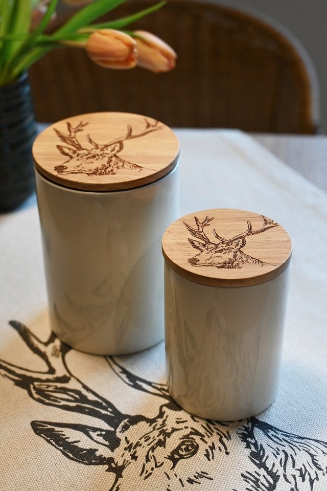 Selbrae House Ltd Aufbewahrungsdose Vorratsdose Keramik - HIRSCHKOPF - eiche/cremebeige Selbrae House Ltd Aufbewahrungsdose Vorratsdose Keramik - HIRSCHKOPF - eiche/cremebeige von Selbrae House Ltd