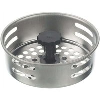 Küchenspülen-Sieb und Abflusssieb aus silberfarbenem Edelstahl mit Gummistopfen von SELECT ZONE