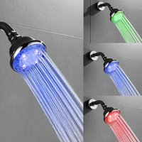 LED-Duschkopf mit automatisch wechselnden 7-Farben-Blinklichtern, luxuriöser Chrom-Regenduschkopf mit hohem Wasserdruck, 360° verstellbar, geeignet von SELECT ZONE
