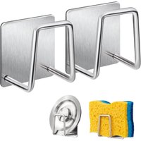 Schwammhalter – Besteckhaken aus Edelstahl 304, selbstklebend – Spülbeckenzubehör – selbstklebender Haken, Küchen- und Badezimmerorganizer (2er-Set, Schwammhalter – Besteckhaken aus Edelstahl 304, selbstklebend – Spülbeckenzubehör – selbstklebender Haken, Küchen- und Badezimmerorganizer (2er-Set, von SELECT ZONE