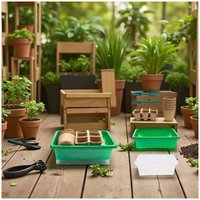 Setzlings-Anzuchtgerät 17-teiliges Luxus-Set Profi Setzlingkasten Pflanztopf Hausgärtner-Set Gemüse-Fleisch-Samen-Keimtopf Balkon-Gewächshaus Allzweck von SELECT ZONE