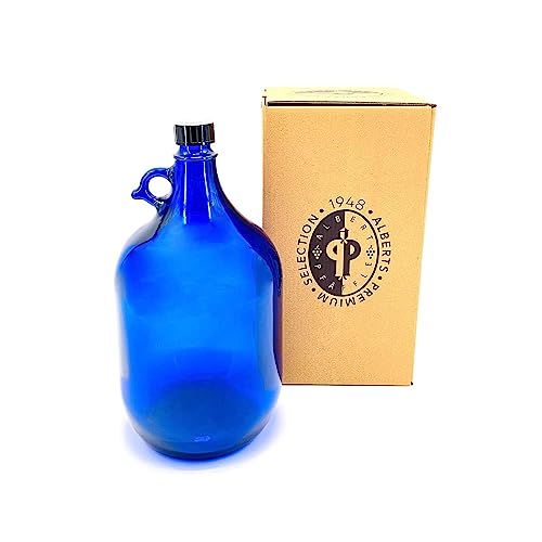 SELECTION ·1948 · ALBERTS · PREMIUM ALBERT PFÄFFLE 1x Glasballon blau 5 Liter, Henkelflasche aus Blauglas inkl. Handschraubverschluss PP35 (VPE 1 Stück) von SELECTION ·1948 · ALBERTS · PREMIUM ALBERT PFÄFFLE