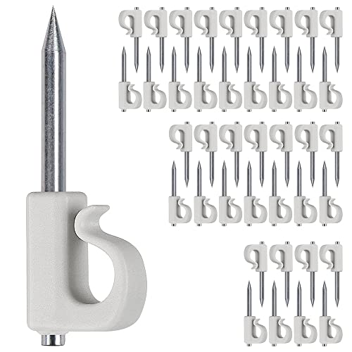 SELEWARE Q-Aufhänger, Außenlichterketten-Haken mit Nägeln für einfaches Lösen von Außenlichterketten, Heim, Weihnachtsbeleuchtung, 18 kg Traglast, 40 Stück, Grauweiß SELEWARE Q-Aufhänger, Außenlichterketten-Haken mit Nägeln für einfaches Lösen von Außenlichterketten, Heim, Weihnachtsbeleuchtung, 18 kg Traglast, 40 Stück, Grauweiß von SELEWARE