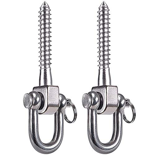 SELEWARE Schaukelaufhänger 180° Schaukelschraubenset Halterungen, Edelstahl 800kg Tragfähigkeit Hängemattenhaken für Spielplatz Yoga Hängematte Seil Stuhl Sandsack Boxsack Veranda Schaukelset (2 Pack) SELEWARE Schaukelaufhänger 180° Schaukelschraubenset Halterungen, Edelstahl 800kg Tragfähigkeit Hängemattenhaken für Spielplatz Yoga Hängematte Seil Stuhl Sandsack Boxsack Veranda Schaukelset (2 Pack) von SELEWARE