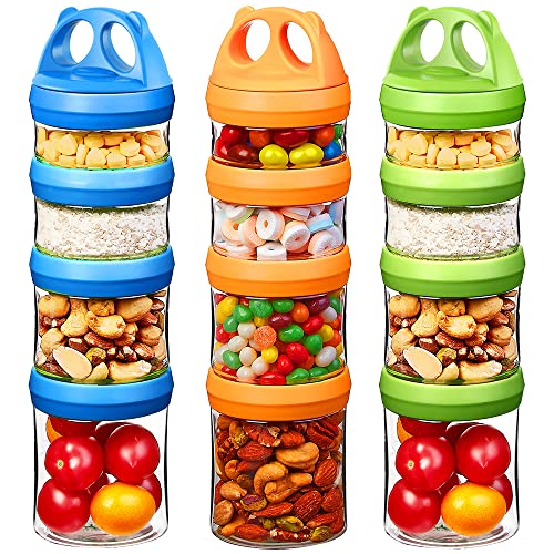 SELEWARE Tritan Frischhaltedosen Snack Aufbewahrungsbox Snackdosen Turm Tragbare Snacks Lebensmittel Snack Aufbewahrung Lebensmittel Snack Aufbewahrung Kinder Schule Reise von SELEWARE