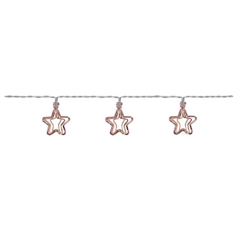 SELF IMPORT AGENCIES LED-Lichterkette LED-Minilichterkette, 3D Metallsterne Kupfer, 10 warmweiße LEDs von SELF IMPORT AGENCIES