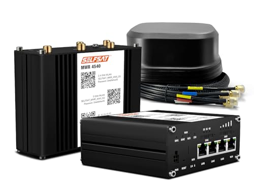 SELFSAT MWR 4540 4G Cat 6 WLAN Router bis 300 Mbps inkl. SATCO 5G Antenne schwarz von SELFSAT