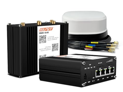 SELFSAT MWR 4540 4G Cat 6 WLAN Router bis 300 Mbps inkl. SATCO 5G Antenne weiß von SELFSAT