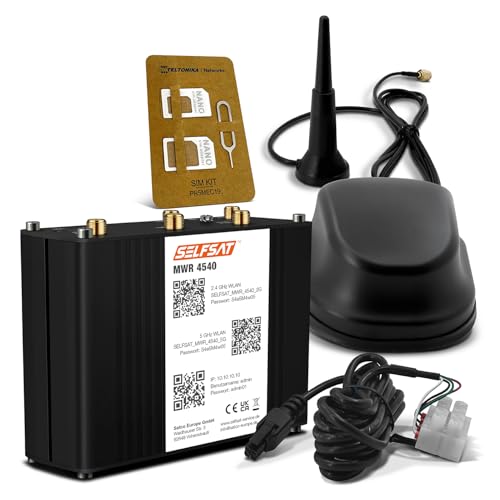SELFSAT MWR 4540 4G Cat 6 WLAN Router bis 300 Mbps inkl. SELFSAT 5G Antenne schwarz von SELFSAT