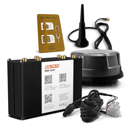 SELFSAT MWR 5540 5G Cat 12 WLAN Router bis 2,6 Gbps inkl. Panorama Antenne schwarz von SELFSAT