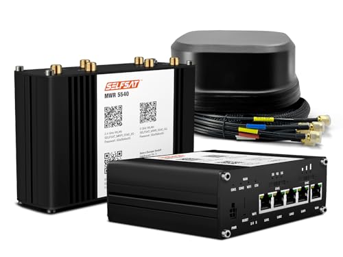 SELFSAT MWR 5540 5G Cat 12 WLAN Router bis 2,6 Gbps inkl. SATCO 5G Antenne schwarz von SELFSAT