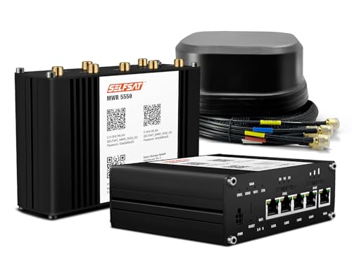 SELFSAT MWR 5550 5G Cat 20 WLAN Router bis 3,3 Gbps inkl. SATCO 5G Antenne schwarz von SELFSAT
