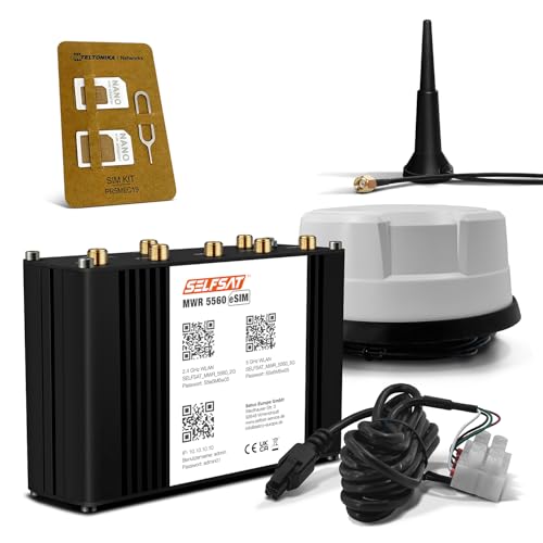 SELFSAT MWR 5560 eSIM 5G Cat 20 WLAN Router bis 3,4 Gbps inkl. Panorama Antenne weiß SELFSAT MWR 5560 eSIM 5G Cat 20 WLAN Router bis 3,4 Gbps inkl. Panorama Antenne weiß von SELFSAT