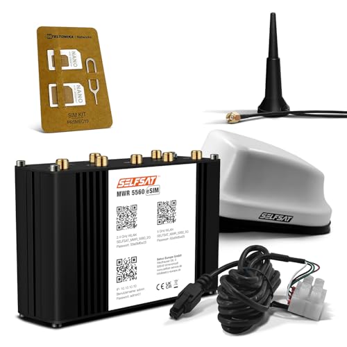 SELFSAT MWR 5560 eSIM 5G Cat 20 WLAN Router bis 3,4 Gbps inkl. SELFSAT 5G Antenne weiß von SELFSAT