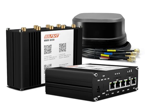 SELFSAT MWR 6550 5G Cat 20 WiFi 6 WLAN Router bis 3,4 Gbps inkl. SATCO 5G Antenne schwarz von SELFSAT