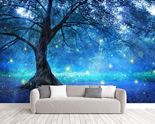 3D Effekt Tapete Vlies Tapete Großer Baum Glühwürmchen 3D Fototapete Wanddekoration Wandbild von SELIE