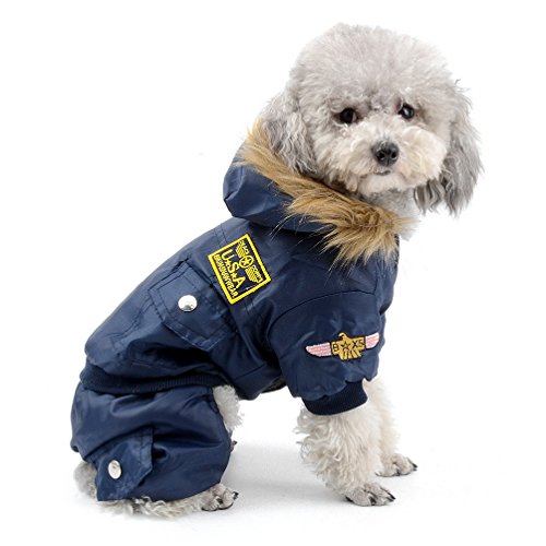selmai Kleine Hunde Apparel Airman Fleece Winter Fell Schneeanzug mit Kapuze Overall wasserdicht (dieser Style Run klein, wählen Bitte eine Größe größer) von SELMAI