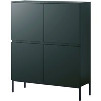 Selsey - bemmi Highboard 4-türig 100 cm, Dunkelgrün mit Metallbeinen von SELSEY