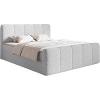 Cloudy ii - Boxspringbett 140x200 cm, mit Bettkästen und Topper, Bouclé Hellgrau - Selsey von SELSEY