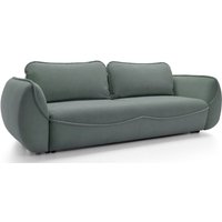 Cutie – Sofa 3-Sitzer mit Schlaffunktion & Stauraum, Easy-Clean Velours, salbei - Selsey von SELSEY