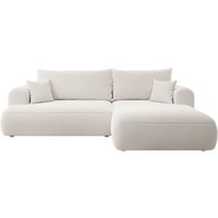 Selsey - Eck-Schlafsofa Ovo L-Form Creme mit Behälter, Boucle, linke Seite von SELSEY