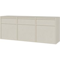 Selsey - Evo - Sideboard 3-türig hängend mit 3 Schubladen, Hellbeige, 154 cm von SELSEY