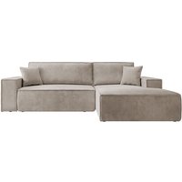 Farese Ecksofa mit Schlaffunktion und Bettkasten, Ottomane rechts, Cordbezug in Beige - Selsey Farese Ecksofa mit Schlaffunktion und Bettkasten, Ottomane rechts, Cordbezug in Beige - Selsey von SELSEY