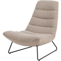 Forgents - Loungesessel mit Bouclé-Bezug in Beige, Kufengestell, Quersteppung, 82,5x93x97 cm - Selsey von SELSEY