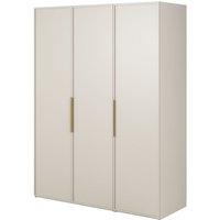 Frame - Kleiderschrank 3-türig mit Kleiderstange und Regalen, 150 cm, greige - Selsey von SELSEY