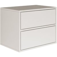 Framme – Nachttisch hängend mit 2 Schubladen, Weiß, 50 cm - Selsey von SELSEY