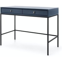 Monne - Schminktisch Konsolentisch im Vintage-Stil mit Schubladen, Dunkelblau, 104 cm breit - Selsey von SELSEY