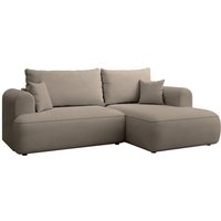 Ovo Mini - Eckschlafsofa rechtsseitig mit Stauraum, Easy-Clean-Chenille-Bezug, greige - Selsey Ovo Mini - Eckschlafsofa rechtsseitig mit Stauraum, Easy-Clean-Chenille-Bezug, greige - Selsey von SELSEY