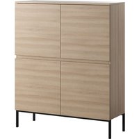 Selsey BEMMI Highboard 4-türig 100 cm, Lindberg Eiche mit Metallbeinen von SELSEY