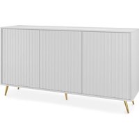 Selsey Bello - Sideboard mit Lamellenfronten - 154 cm - Weiß mit goldenen Beinen Selsey Bello - Sideboard mit Lamellenfronten - 154 cm - Weiß mit goldenen Beinen von SELSEY