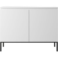 Bemmi - Sideboard Kommode 2-türig, Weiß mit schwarzen Beinen, 100 cm - Selsey von SELSEY