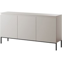 Selsey - Bemmi - Sideboard Kommode 3-türig, Beige mit schwarzen Beinen, 150 cm von SELSEY