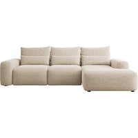 Selsey CARNOS - Ecksofa mit Schlaffunktion, Chenille-Bezug in Beige, rechtsseitig Selsey CARNOS - Ecksofa mit Schlaffunktion, Chenille-Bezug in Beige, rechtsseitig von SELSEY