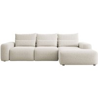 Selsey CARNOS - Ecksofa mit Schlaffunktion, Chenille-Bezug in Creme, rechtsseitig Selsey CARNOS - Ecksofa mit Schlaffunktion, Chenille-Bezug in Creme, rechtsseitig von SELSEY