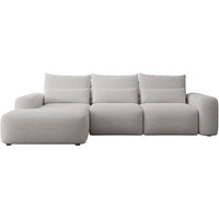 Selsey CARNOS - Ecksofa mit Schlaffunktion, wasserabweisendem Chenille-Bezug in Grau, linksseitig von SELSEY