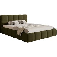 Selsey CLOUDY - Bett mit Polsterrahmen, Boucle-Bezug in Olivgrün, 180 cm von SELSEY