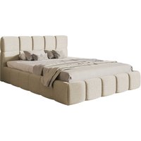 Selsey CLOUDY - Bett mit Polsterrahmen, Chenille-Bezug in Hellbeige, 160 cm von SELSEY