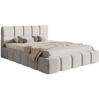Selsey CLOUDY - Bett mit Polsterrahmen, Chenille-Bezug in Hellgrau, 160 cm von SELSEY