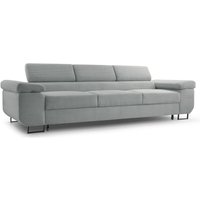 Selsey Capurso – Schlafsofa mit verstellbaren Kopfstützen und Stauraum, Cord, Graubraun von SELSEY