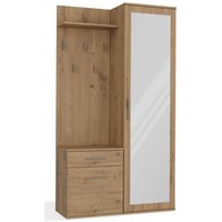 Selsey - Duvio – Flurgarderobe mit Schrank und Spiegel, Eiche Artisan, 100 cm von SELSEY